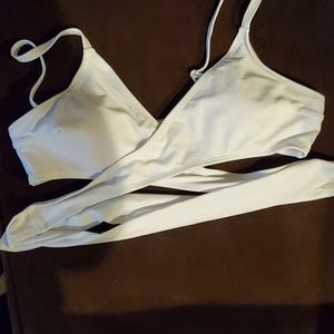 Cupshe White Wrap Bikini Top